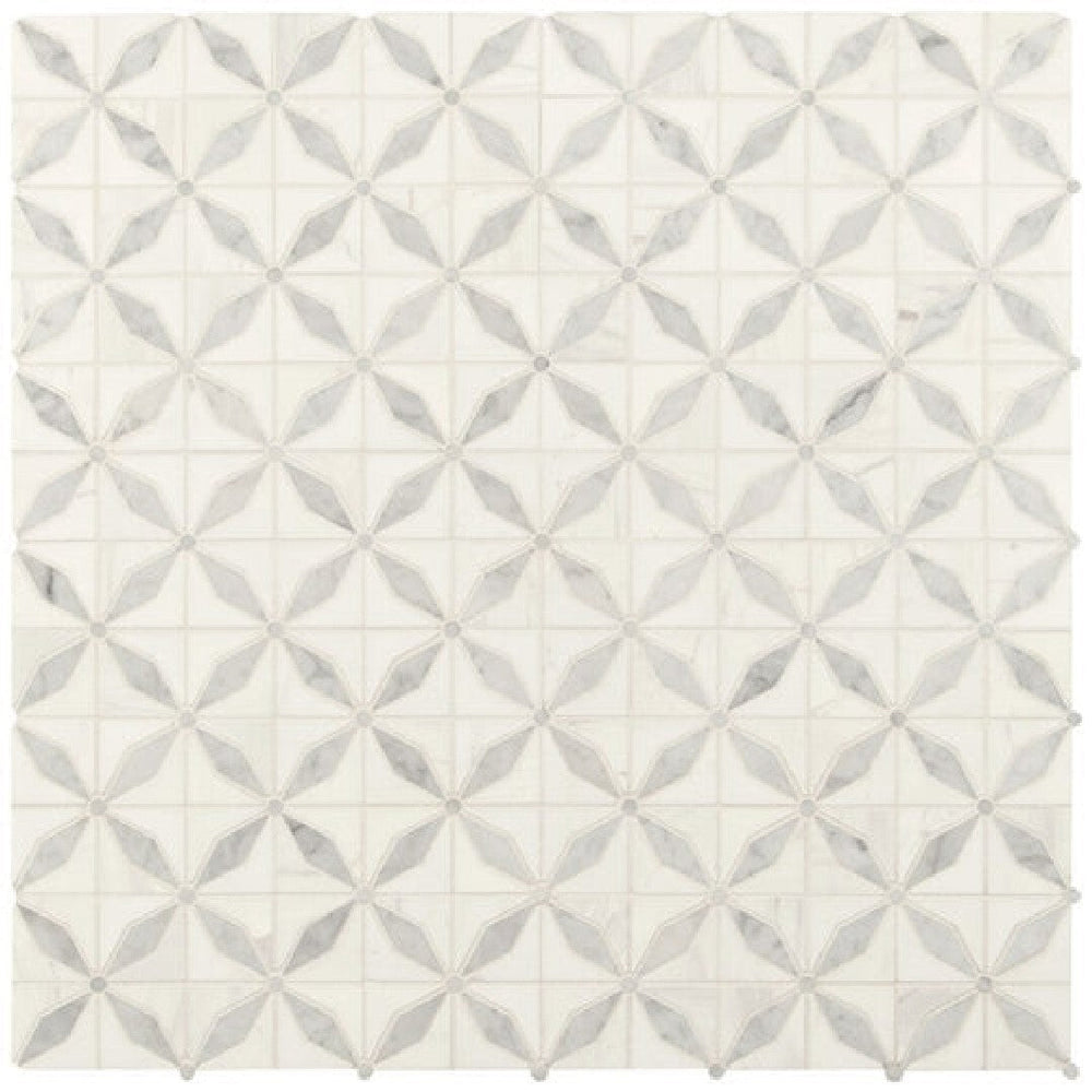 MS International 12" x 12" Bianco Dolomite Polished Starlite Marble Mosaic