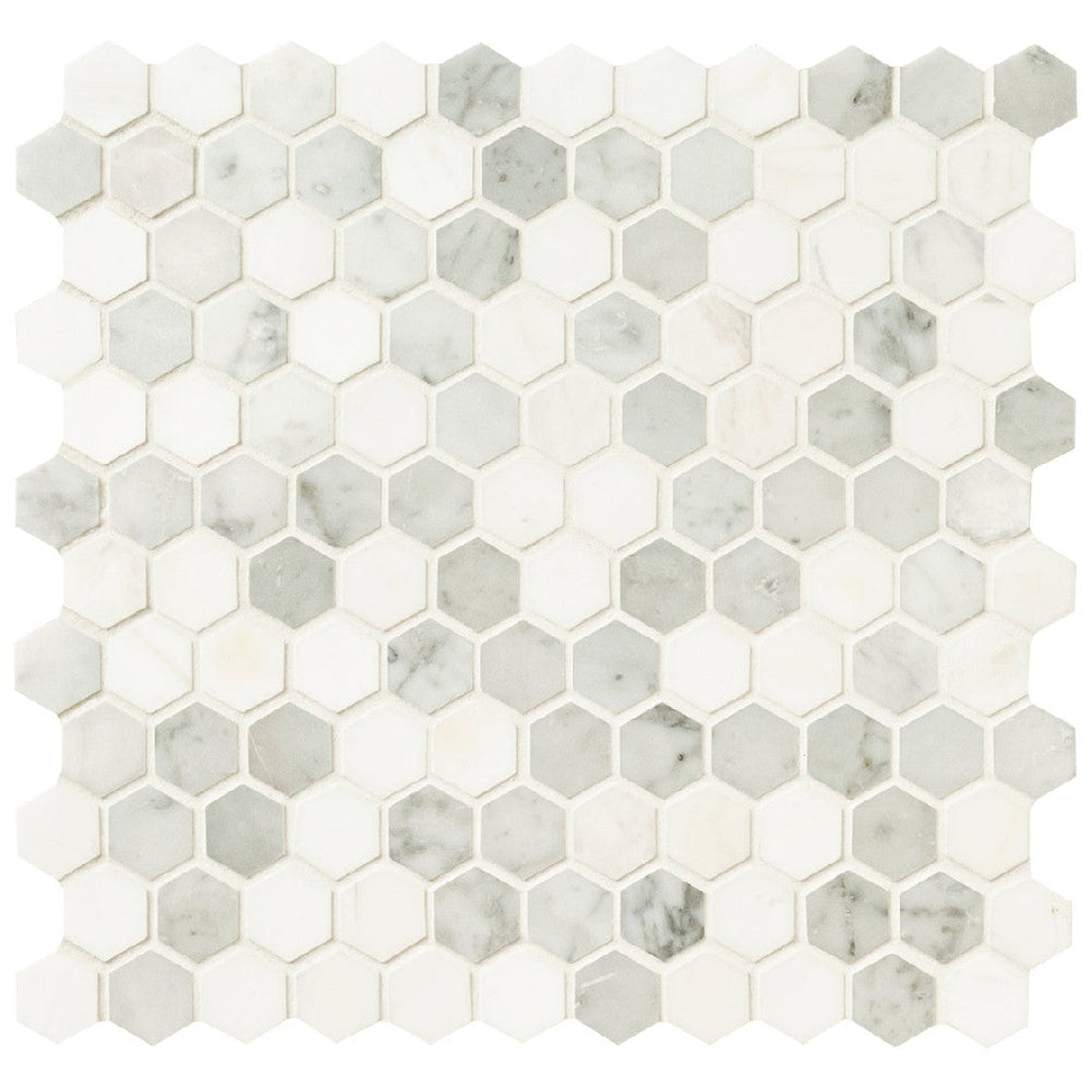 MS International 11.73" x 11.73" Bianco Dolomite Marble 1" Hexagon Mosaic