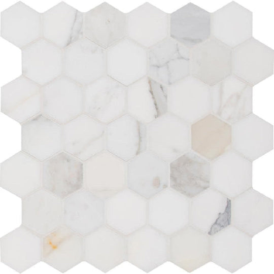 MS International 12" x 12" Calacatta Gold Polished Hexagon 2" Marble Mosaic