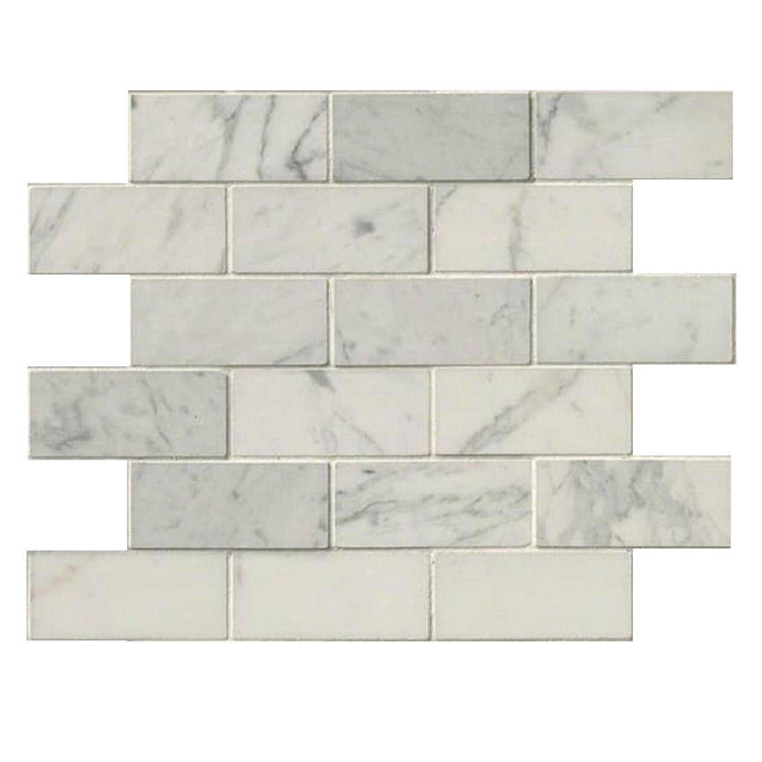 MS International 12" x 12" Calacatta Gold Polished Brick Marble Mosaic