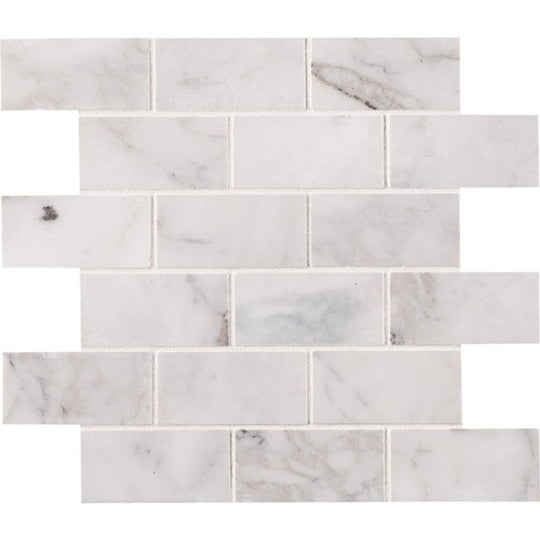 MS International 12" x 12" Calacatta Cressa Honed Brick Marble Mosaic