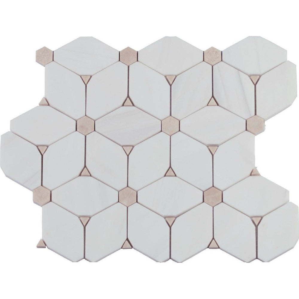 MS International 10.83" x 12.6" Cecily Polished Deco Marble Mosaic