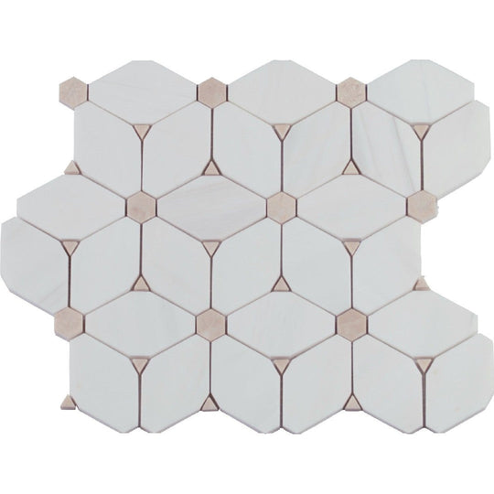 MS International 10.83" x 12.6" Cecily Polished Deco Marble Mosaic