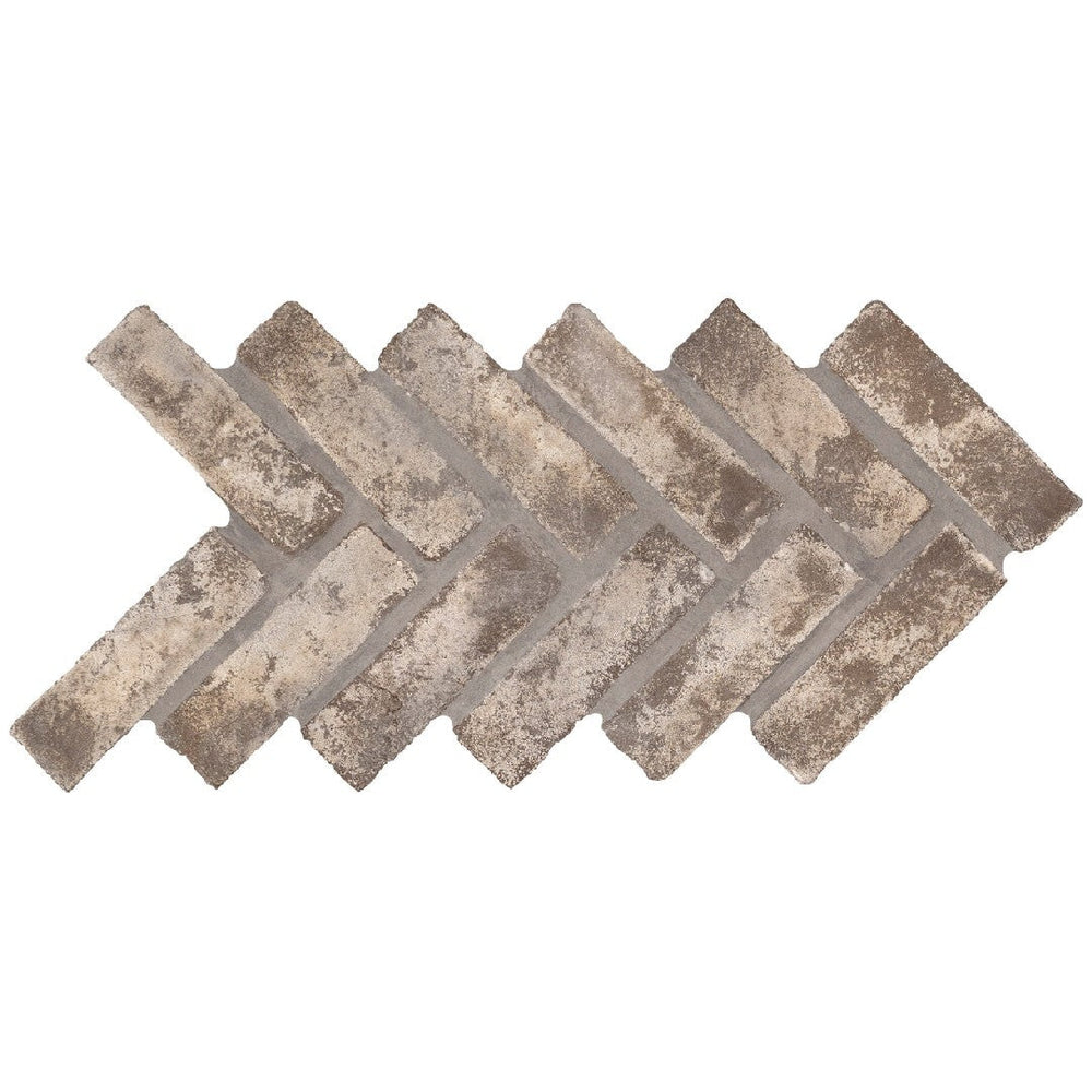 MS International 12.5" x 25.5" Doverton Natural Clay Brick Herringbone Mosaic