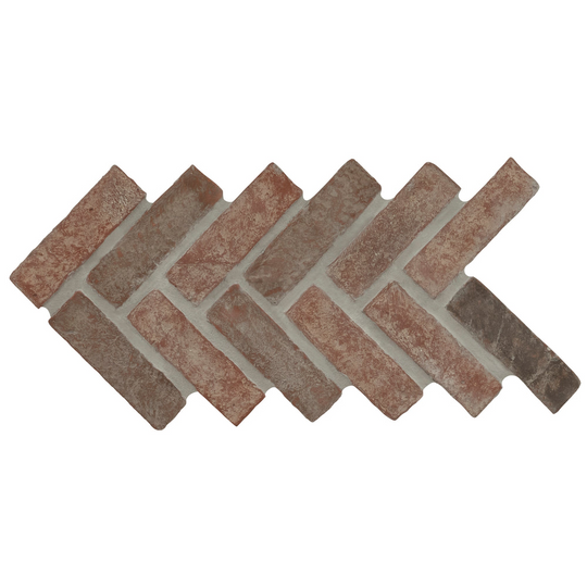MS International 12.5" x 25.5" Noble Red Tumbled Clay Brick Herringbone Mosaic
