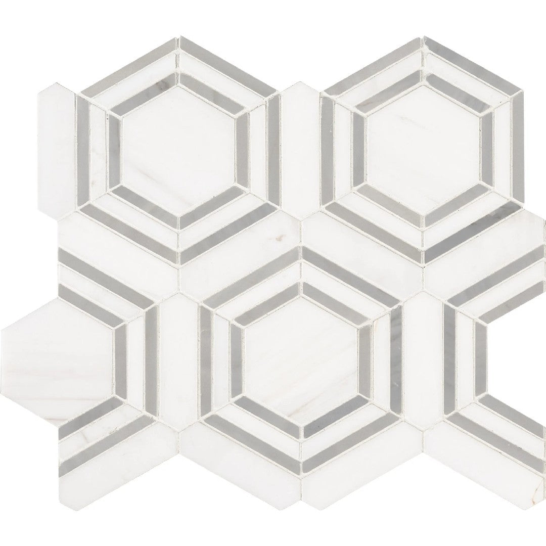 MS International 11" x 13" Georama Polished Deco Marble Mosaic