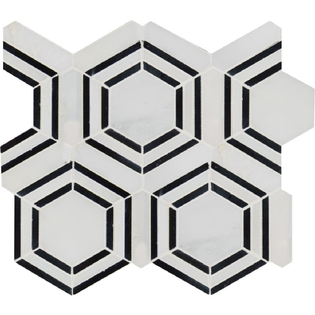 MS International 11" x 13" Georama Polished Deco Marble Mosaic