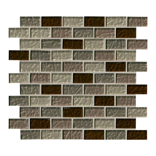 MS International 12" x 12" Ayres Blend Brick Glass Mosaic