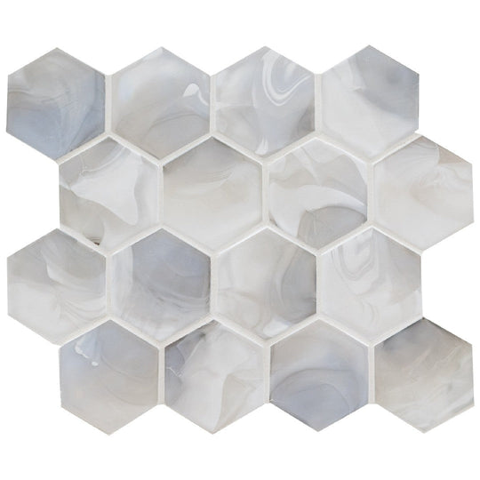 MS International 11.73" x 11.73" Akoya Glass 3" Hexagon Mosaic