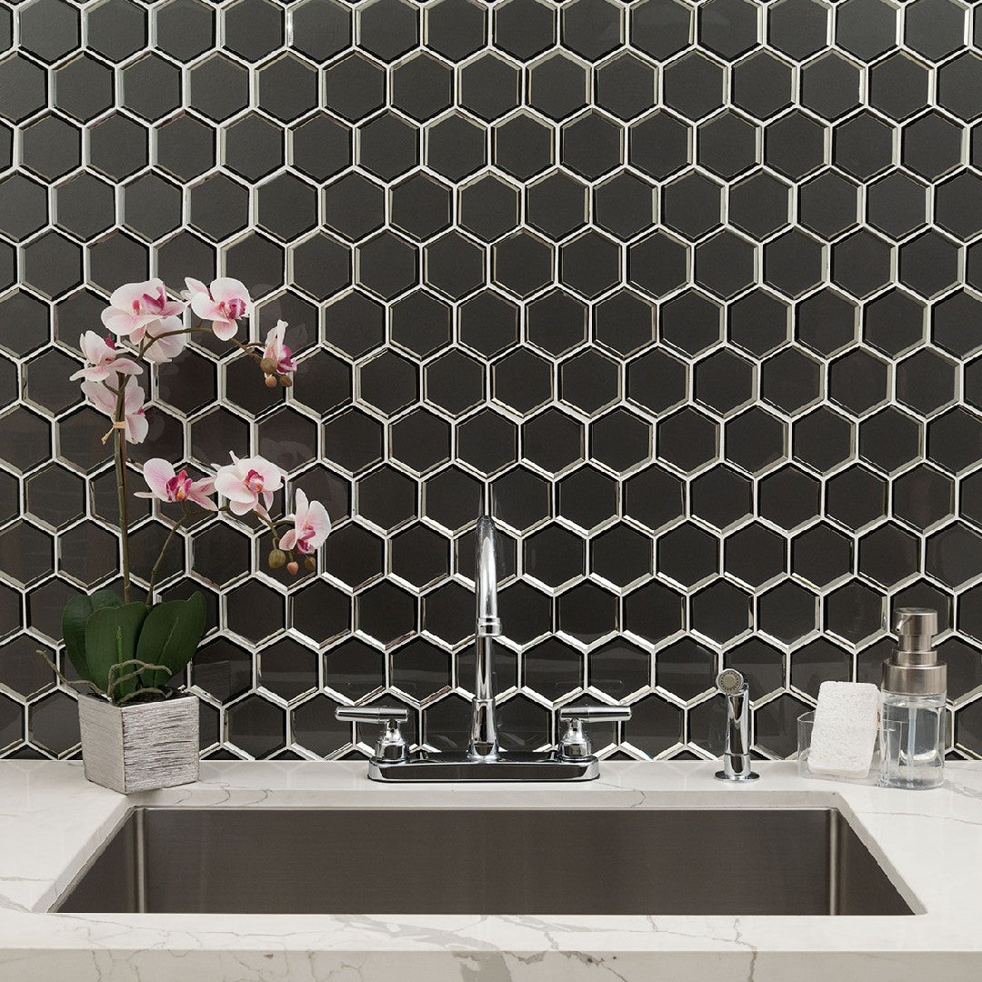 MS-International-11-x-12-Metallic-Gray-Beveled-Glass-3-Hexagon-Mosaic-Metallic-Gray