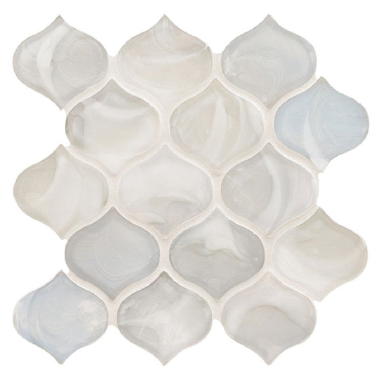 MS International 10" x 10.2" Pearla Arabesque Glass Mosaic