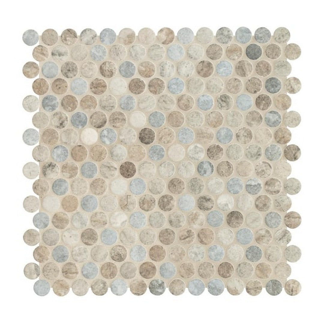 MS International 12" x 12" Stonella Penny Round Glass Mosaic