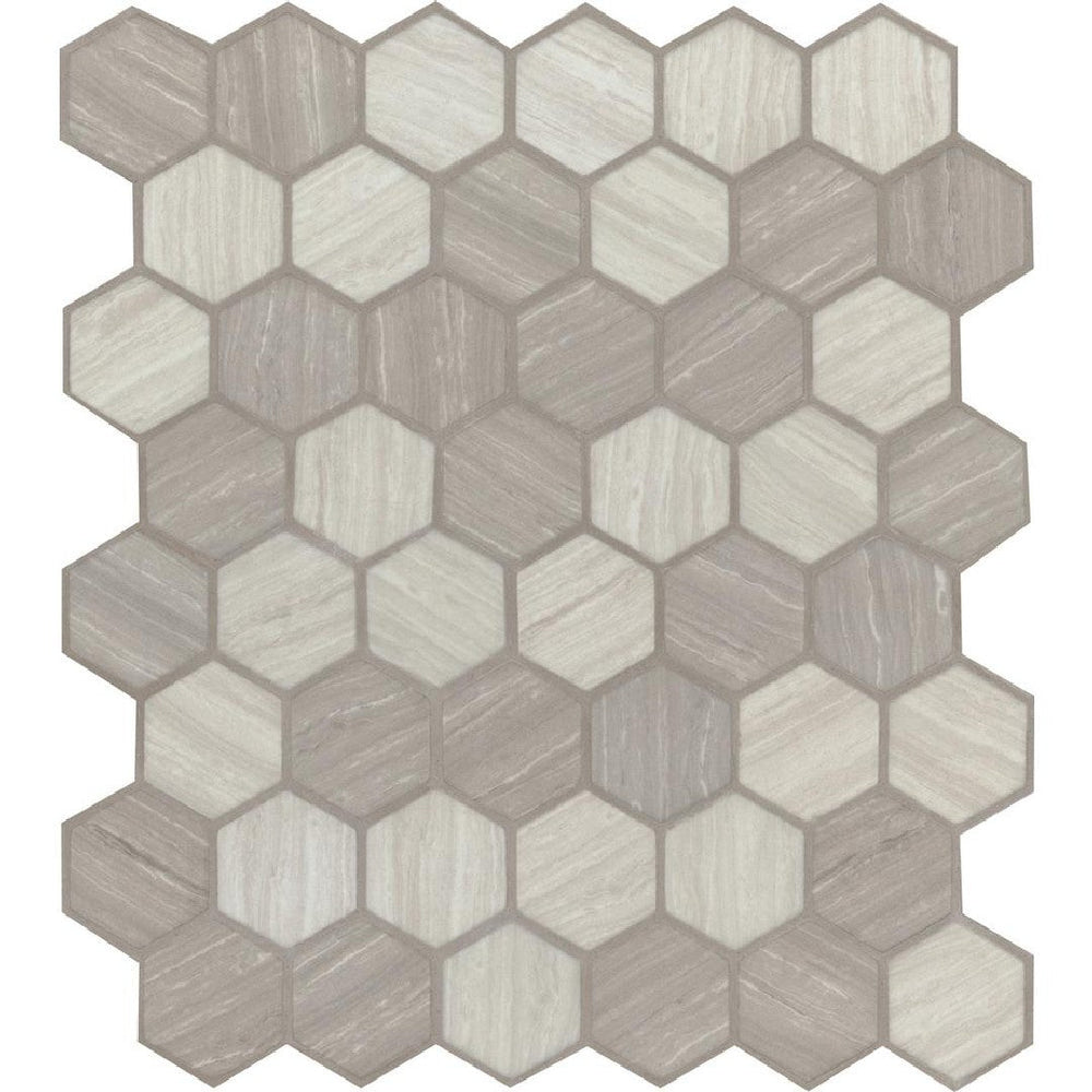 MS International 11.9" x 11.9" Silva Oak Hexagon 2" Glass Mosaic