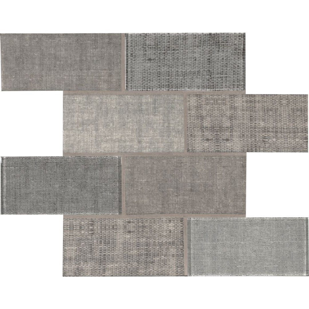 MS International 11.73" x 11.73" Textalia Brick Glass Mosaic