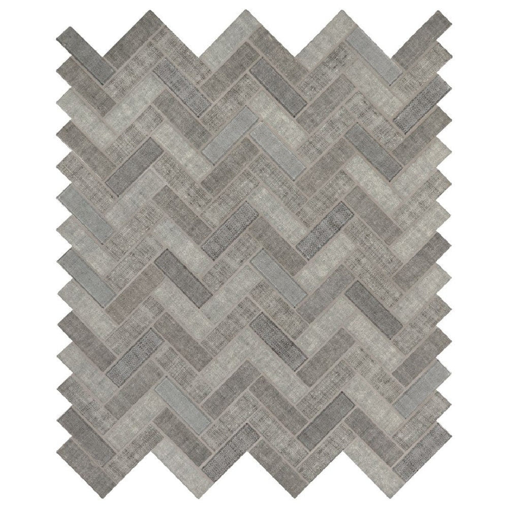MS International 12" x 12" Textalia Herringbone Glass Mosaic
