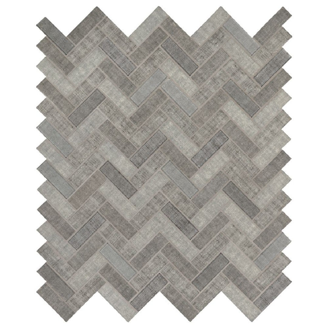 MS International 12" x 12" Textalia Herringbone Glass Mosaic
