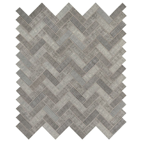 MS International 12" x 12" Textalia Herringbone Glass Mosaic