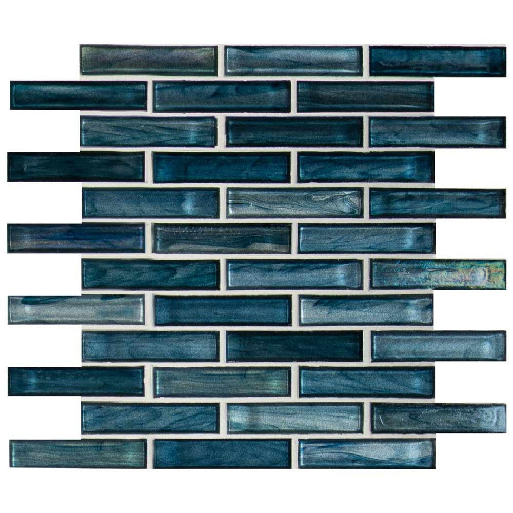 MS International 12" x 12" Oasis Blast Brick Glass Mosaic