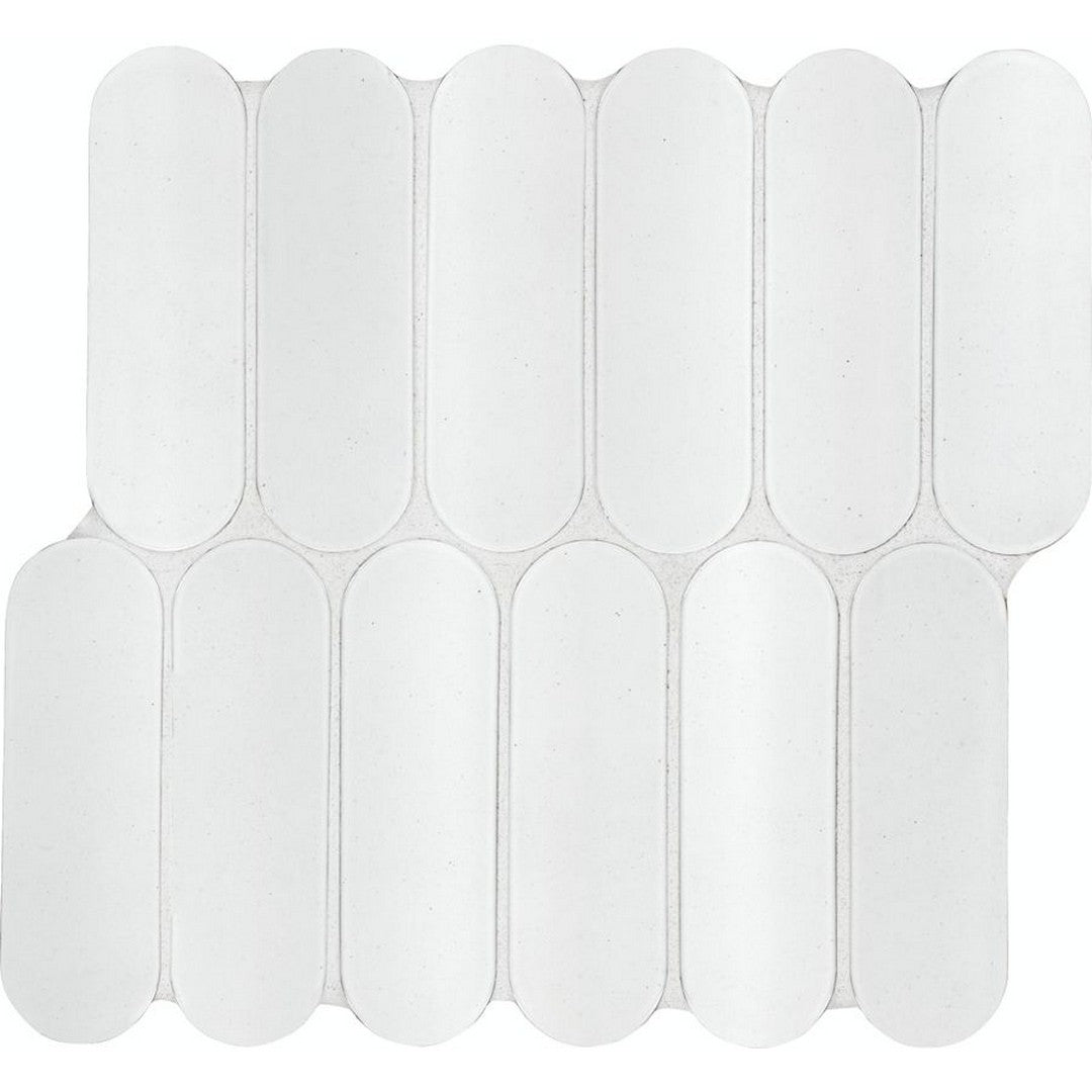 MS International 12" x 12" Bianco Ellipse Glossy Glass Mosaic