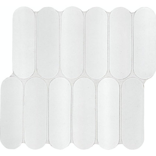 MS International 12" x 12" Bianco Ellipse Glossy Glass Mosaic