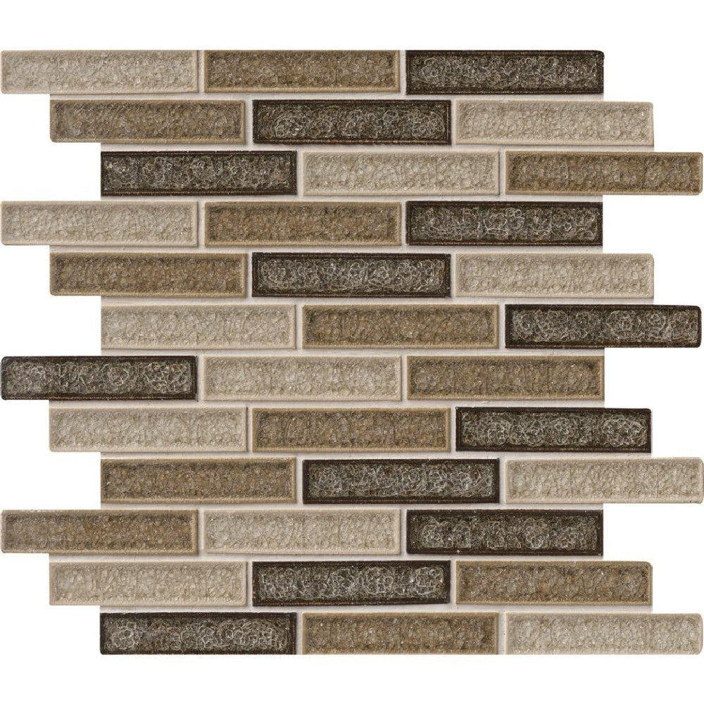 MS International 12" x 12" Venetian Café Linear Glass Mosaic