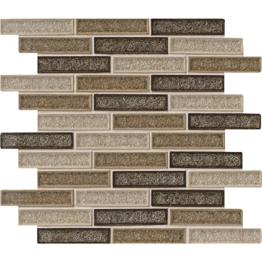 MS International 12" x 12" Venetian Café Linear Glass Mosaic
