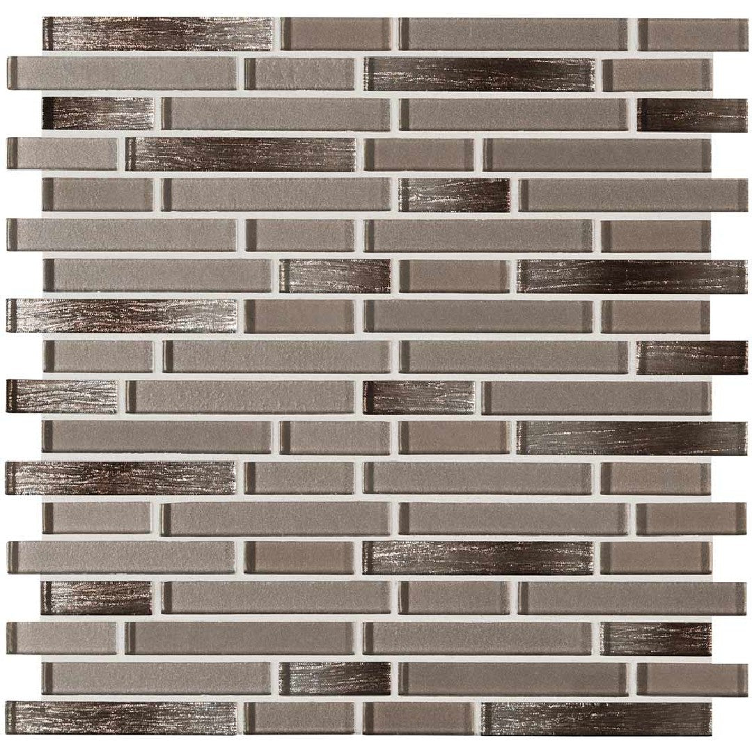 MS International 11.75" x 12" Champagne Blend Linear Glass Mosaic