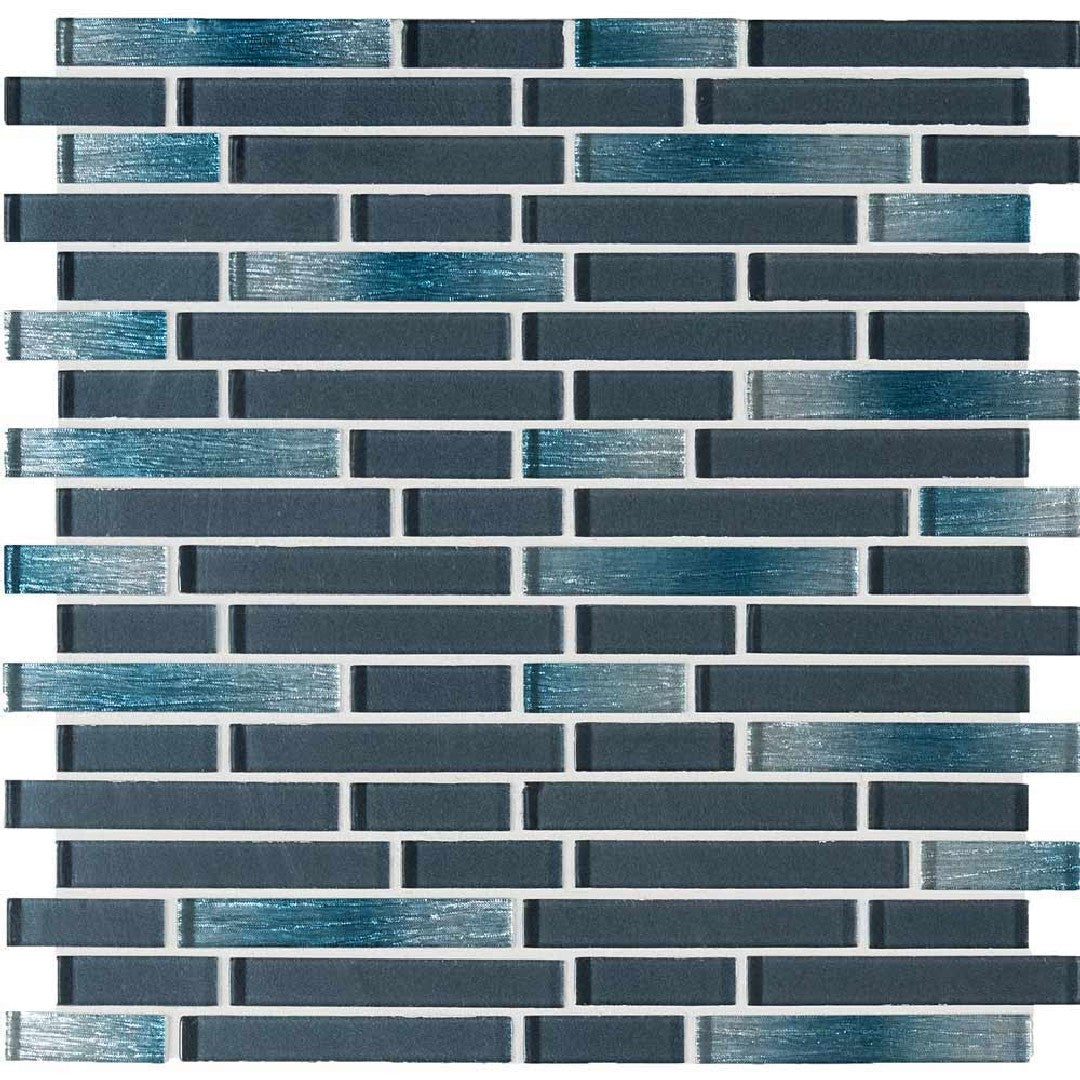 MS International 11.75" x 12" Harbor Celeste Linear Glass Mosaic