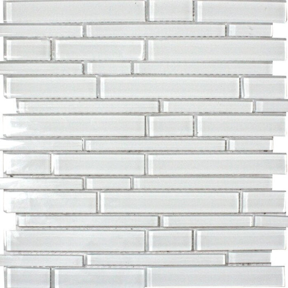 MS International 12" x 12" Ice Linear Glass Mosaic