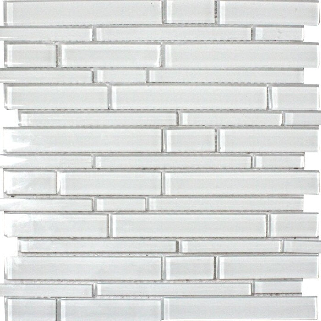 MS International 12" x 12" Ice Linear Glass Mosaic