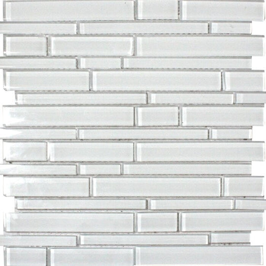 MS International 12" x 12" Ice Linear Glass Mosaic