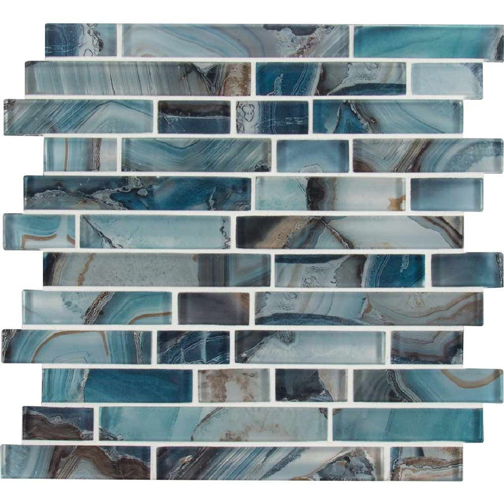 MS International 11.81" x 11.81" Night Sky Linear Glass Mosaic