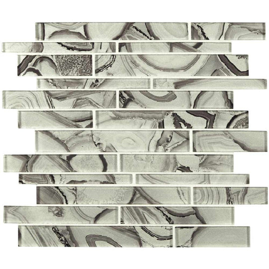 MS International 12" x 12" Super Nova Linear Glass Mosaic