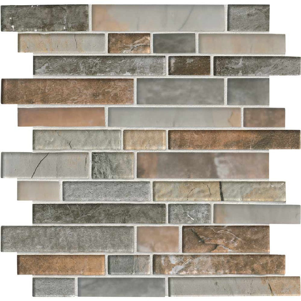 MS International 12" x 12.5" Taos Linear Glass Mosaic