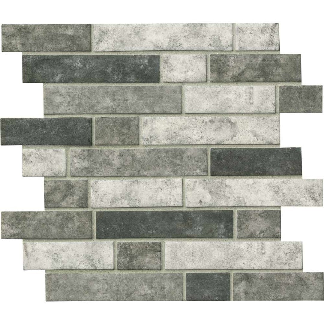 MS International 11.81" x 11.81" Urban Tapestry Linear Glass Mosaic