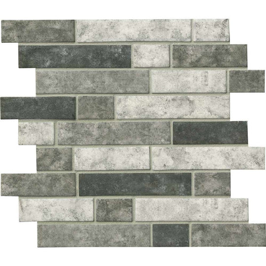 MS International 11.81" x 11.81" Urban Tapestry Linear Glass Mosaic