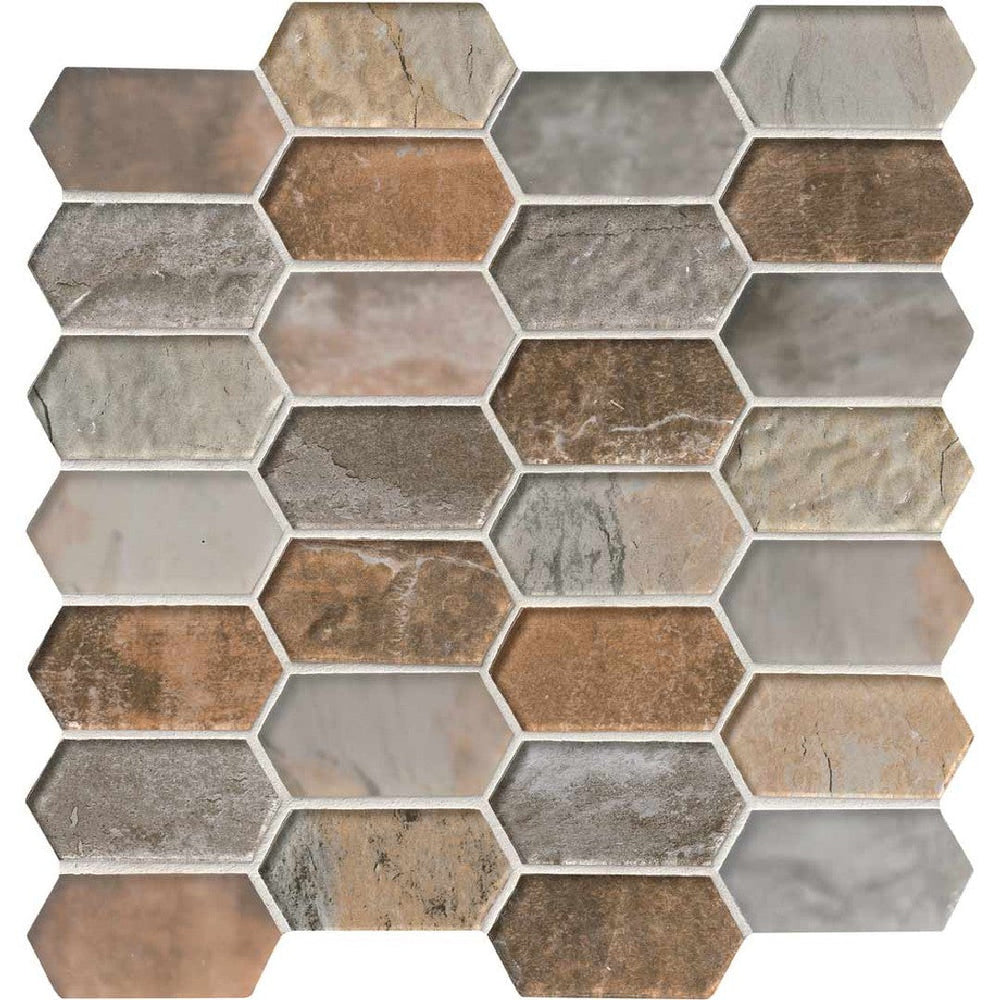 MS International 11.81" x 11.81" Taos Picket Fence Glass Mosaic