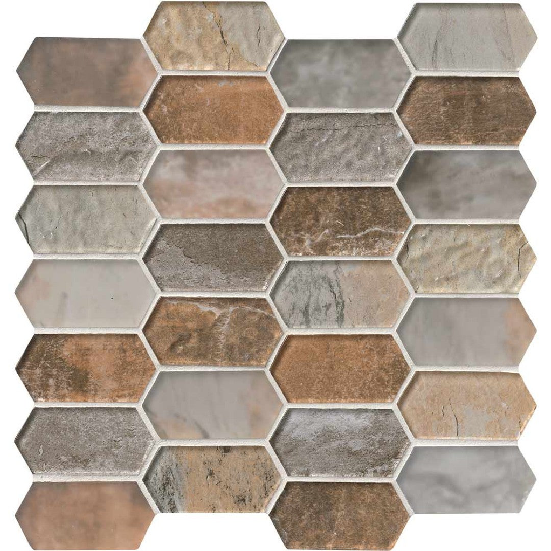 MS International 11.81" x 11.81" Taos Picket Fence Glass Mosaic