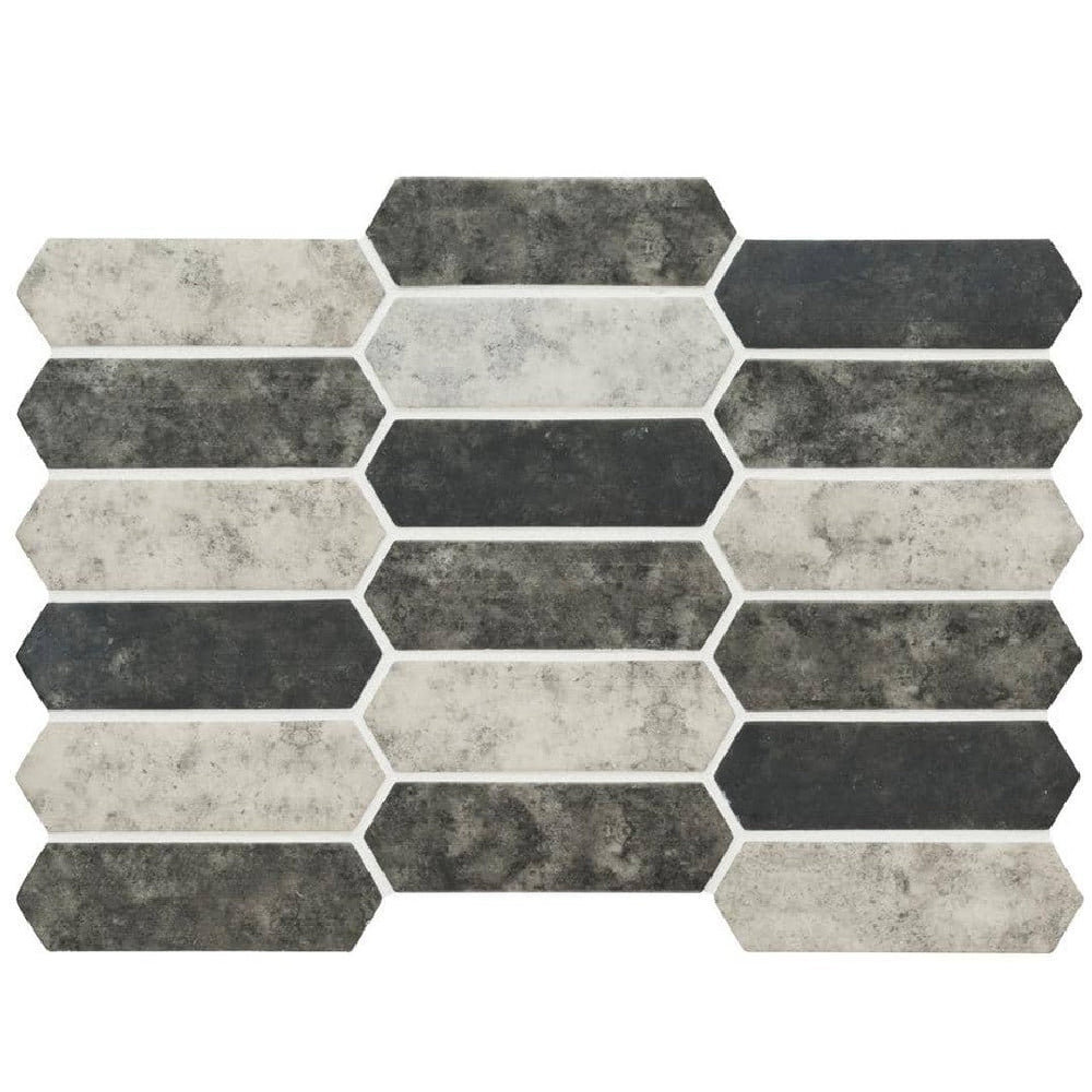 MS International 9.84" x 14.13" Urban Tapestry Picket Fence Glass Mosaic