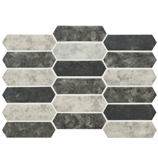MS International 9.84" x 14.13" Urban Tapestry Picket Fence Glass Mosaic