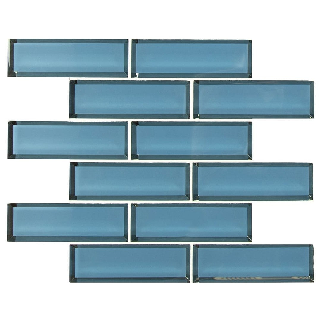 MS International 11.73" x 11.73" Subway Beveled Brick Glass Mosaic