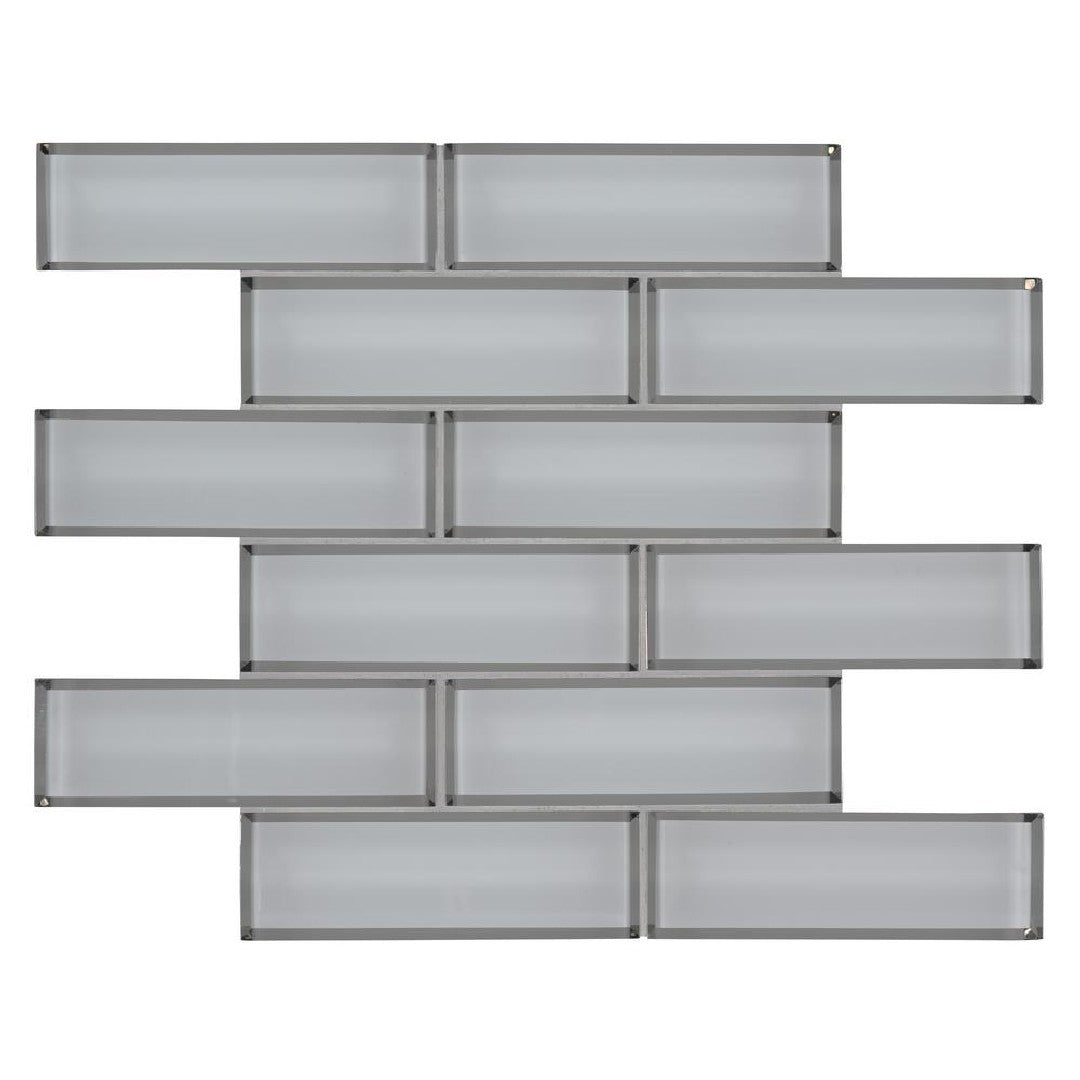 MS International 11.73" x 11.73" Subway Beveled Brick Glass Mosaic