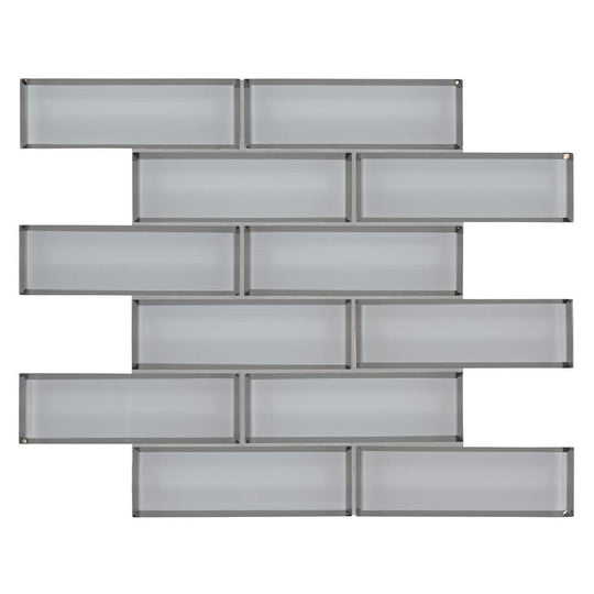 MS International 11.73" x 11.73" Subway Beveled Brick Glass Mosaic