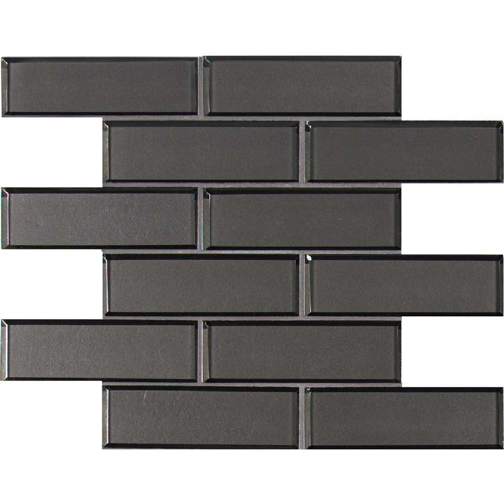 MS International 11.73" x 11.73" Metallic Gray Glossy Brick Glass Mosaic