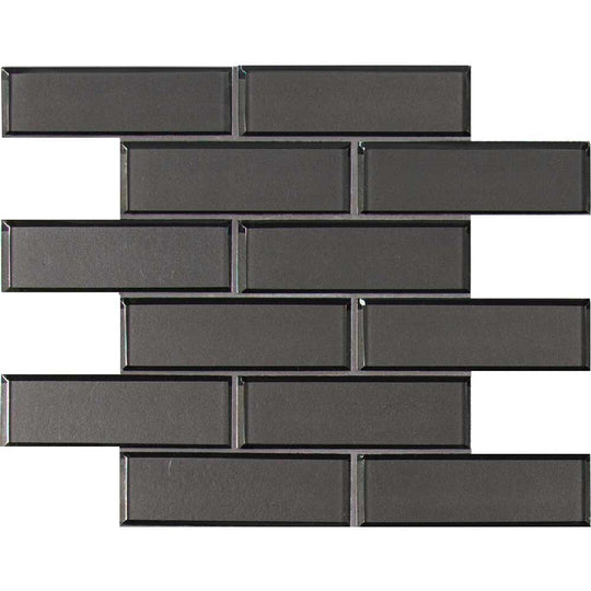 MS International 11.73" x 11.73" Metallic Gray Glossy Brick Glass Mosaic