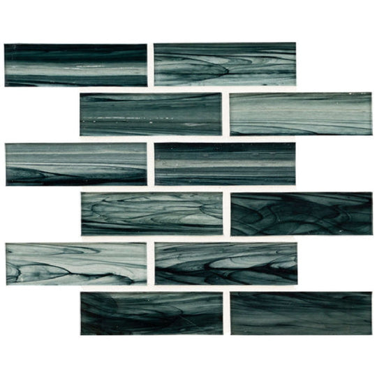 MS International 11.81" x 11.81" Midnight Glass Mosaic