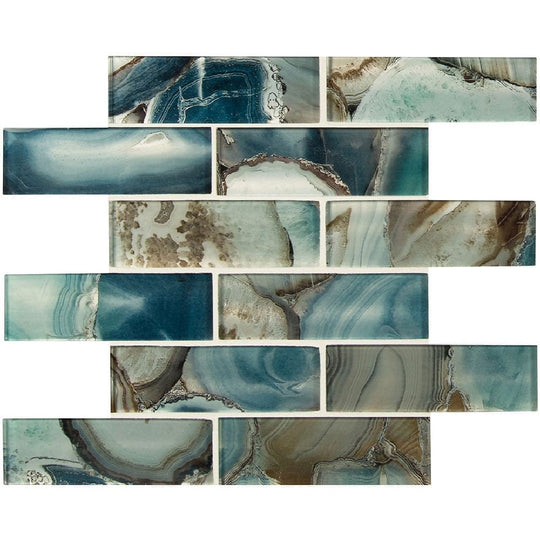 MS International 11.81" x 11.81" Night Sky Brick Glass Mosaic