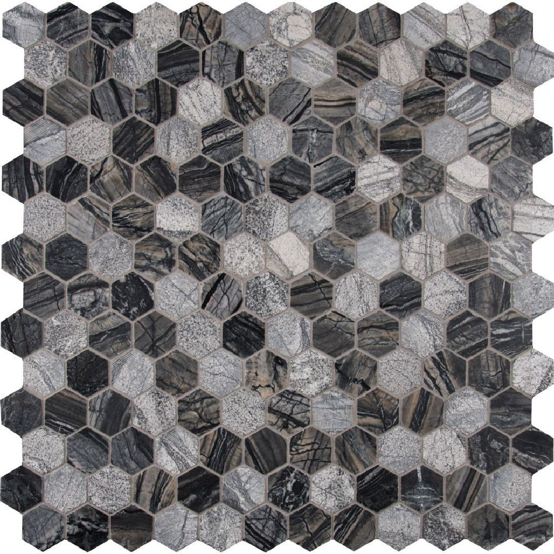 MS International 11.75" x 12" Henley Polished 2" Hexagon Marble Mosaic