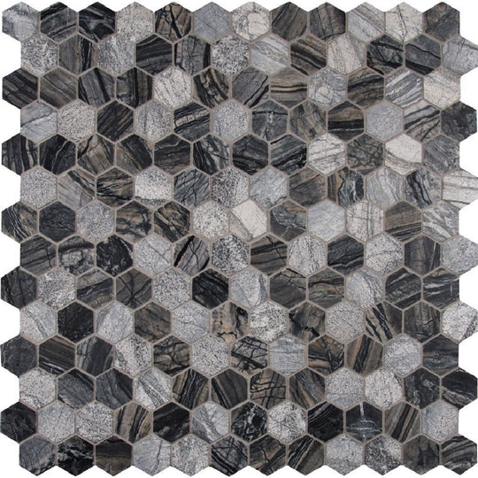 MS International 11.75" x 12" Henley Polished 2" Hexagon Marble Mosaic