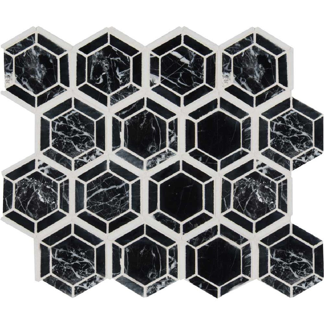 MS International 11.50" x 13.25" Hexagono Polished 2" Hexagon Marble Mosaic